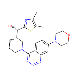 Cc1nc([C@@H](O)[C@H]2CCCN(c3nnnc4cc(N5CCOCC5)ccc34)C2)sc1C ZINC000148312139