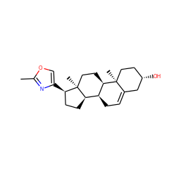 Cc1nc([C@@H]2CC[C@@H]3[C@@H]4CC=C5C[C@@H](O)CC[C@]5(C)[C@@H]4CC[C@]23C)co1 ZINC000026971635