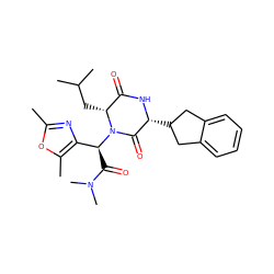 Cc1nc([C@H](C(=O)N(C)C)N2C(=O)[C@@H](C3Cc4ccccc4C3)NC(=O)[C@H]2CC(C)C)c(C)o1 ZINC000029131171