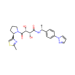 Cc1nc([C@H]2CCCN2C(=O)[C@H](O)[C@@H](O)C(=O)N[C@H](C)c2ccc(-n3cccn3)cc2)cs1 ZINC000071332221