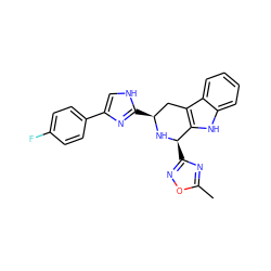 Cc1nc([C@H]2N[C@@H](c3nc(-c4ccc(F)cc4)c[nH]3)Cc3c2[nH]c2ccccc32)no1 ZINC000043204133