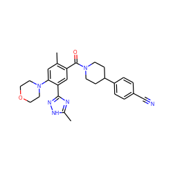 Cc1nc(-c2cc(C(=O)N3CCC(c4ccc(C#N)cc4)CC3)c(C)cc2N2CCOCC2)n[nH]1 ZINC000220784296