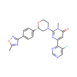 Cc1nc(-c2ccc([C@H]3CN(c4nc(-c5ncncc5F)cc(=O)n4C)CCO3)cc2)no1 ZINC000068248512