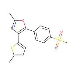 Cc1nc(-c2ccc(C)s2)c(-c2ccc(S(C)(=O)=O)cc2)o1 ZINC000013436250