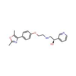 Cc1nc(-c2ccc(OCCNC[C@H](O)c3cccnc3)cc2)c(C)o1 ZINC000001911776