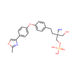 Cc1nc(-c2ccc(Oc3ccc(CC[C@@](N)(CO)COP(=O)(O)O)cc3)cc2)co1 ZINC000103301133