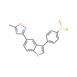 Cc1nc(-c2ccc3occ(-c4ccc([S@+](C)[O-])cc4)c3c2)no1 ZINC000045286808