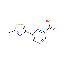 Cc1nc(-c2cccc(C(=O)O)n2)cs1 ZINC000026252454