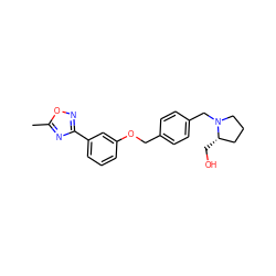 Cc1nc(-c2cccc(OCc3ccc(CN4CCC[C@@H]4CO)cc3)c2)no1 ZINC001772647458