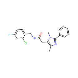 Cc1nc(-c2ccccc2)n(C)c1CC(=O)NCc1ccc(F)cc1Cl ZINC000049072885