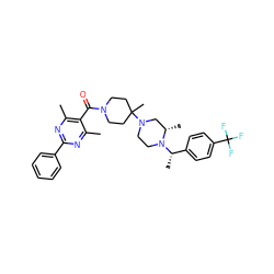 Cc1nc(-c2ccccc2)nc(C)c1C(=O)N1CCC(C)(N2CCN([C@@H](C)c3ccc(C(F)(F)F)cc3)[C@@H](C)C2)CC1 ZINC000027519433