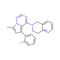 Cc1nc(-c2ccccc2F)c2c(N3CCc4ncccc4C3)ncnn12 ZINC000169711779