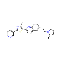 Cc1nc(-c2cccnc2)sc1-c1ccc2cc(CCN3CCC[C@H]3C)ccc2n1 ZINC000035968957