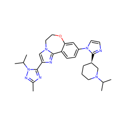 Cc1nc(-c2cn3c(n2)-c2ccc(-n4ccnc4[C@@H]4CCCN(C(C)C)C4)cc2OCC3)n(C(C)C)n1 ZINC000204426898