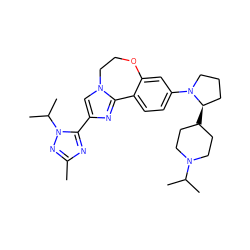 Cc1nc(-c2cn3c(n2)-c2ccc(N4CCC[C@H]4C4CCN(C(C)C)CC4)cc2OCC3)n(C(C)C)n1 ZINC000204427879