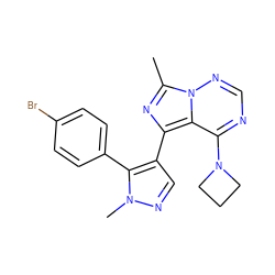 Cc1nc(-c2cnn(C)c2-c2ccc(Br)cc2)c2c(N3CCC3)ncnn12 ZINC000169697392