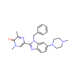 Cc1nc(-c2nc3ccc(N4CCN(C)CC4)cc3n2Cc2ccccc2)cn(C)c1=O ZINC001772638989