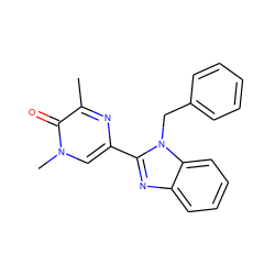 Cc1nc(-c2nc3ccccc3n2Cc2ccccc2)cn(C)c1=O ZINC001772633543