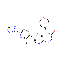 Cc1nc(-c2nnc[nH]2)ccc1-c1cnc2c(n1)N(C1CCOCC1)C(=O)CN2 ZINC000113195210