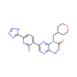 Cc1nc(-c2nnc[nH]2)ccc1-c1cnc2c(n1)N(CC1CCOCC1)C(=O)CN2 ZINC000113193845