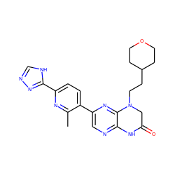 Cc1nc(-c2nnc[nH]2)ccc1-c1cnc2c(n1)N(CCC1CCOCC1)CC(=O)N2 ZINC000113195952