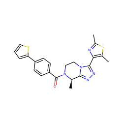 Cc1nc(-c2nnc3n2CCN(C(=O)c2ccc(-c4cccs4)cc2)[C@@H]3C)c(C)s1 ZINC000142924229