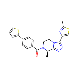 Cc1nc(-c2nnc3n2CCN(C(=O)c2ccc(-c4cccs4)cc2)[C@@H]3C)cs1 ZINC000204910522