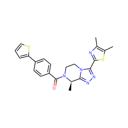 Cc1nc(-c2nnc3n2CCN(C(=O)c2ccc(-c4cccs4)cc2)[C@@H]3C)sc1C ZINC000142920898