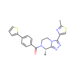 Cc1nc(-c2nnc3n2CCN(C(=O)c2ccc(-c4cccs4)cc2)[C@H]3C)cs1 ZINC000217475633