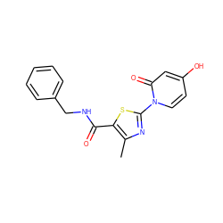 Cc1nc(-n2ccc(O)cc2=O)sc1C(=O)NCc1ccccc1 ZINC000103230913