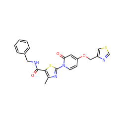 Cc1nc(-n2ccc(OCc3cscn3)cc2=O)sc1C(=O)NCc1ccccc1 ZINC000103230893