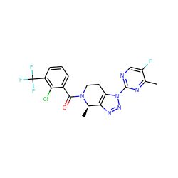 Cc1nc(-n2nnc3c2CCN(C(=O)c2cccc(C(F)(F)F)c2Cl)[C@@H]3C)ncc1F ZINC000225994567