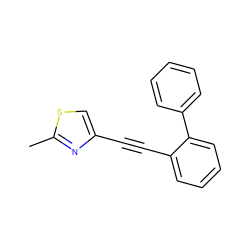 Cc1nc(C#Cc2ccccc2-c2ccccc2)cs1 ZINC000028351199