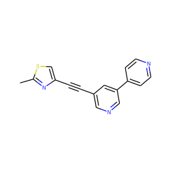 Cc1nc(C#Cc2cncc(-c3ccncc3)c2)cs1 ZINC000028359607