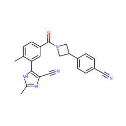 Cc1nc(C#N)c(-c2cc(C(=O)N3CC(c4ccc(C#N)cc4)C3)ccc2C)[nH]1 ZINC000219048951