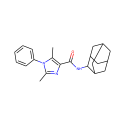 Cc1nc(C(=O)NC2C3CC4CC(C3)CC2C4)c(C)n1-c1ccccc1 ZINC000043131865