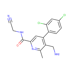 Cc1nc(C(=O)NCC#N)cc(-c2ccc(Cl)cc2Cl)c1CN ZINC000066112805