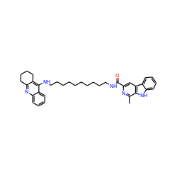 Cc1nc(C(=O)NCCCCCCCCCCNc2c3c(nc4ccccc24)CCCC3)cc2c1[nH]c1ccccc12 ZINC000299837040