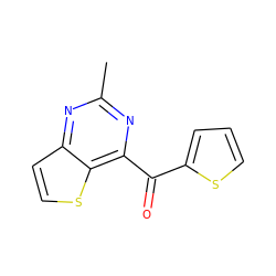 Cc1nc(C(=O)c2cccs2)c2sccc2n1 ZINC000029050134