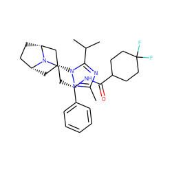 Cc1nc(C(C)C)n([C@@H]2C[C@@H]3CC[C@H](C2)N3CC[C@H](NC(=O)C2CCC(F)(F)CC2)c2ccccc2)n1 ZINC000101177000