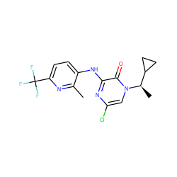 Cc1nc(C(F)(F)F)ccc1Nc1nc(Cl)cn([C@H](C)C2CC2)c1=O ZINC000049048746