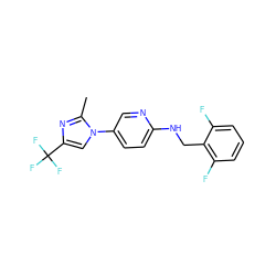 Cc1nc(C(F)(F)F)cn1-c1ccc(NCc2c(F)cccc2F)nc1 ZINC000149843522