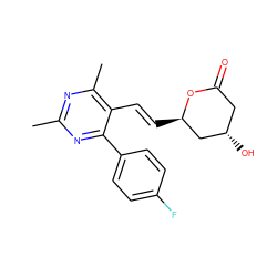 Cc1nc(C)c(/C=C/[C@@H]2C[C@@H](O)CC(=O)O2)c(-c2ccc(F)cc2)n1 ZINC000003801601