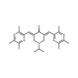 Cc1nc(C)c(/C=C2\CN(C(C)C)C/C(=C\c3nc(C)c(C)nc3C)C2=O)nc1C ZINC001772588255