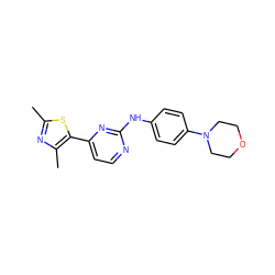 Cc1nc(C)c(-c2ccnc(Nc3ccc(N4CCOCC4)cc3)n2)s1 ZINC000038423616