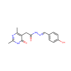 Cc1nc(C)c(CC(=O)N/N=C/c2ccc(O)cc2)c(=O)[nH]1 ZINC000004955934