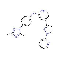 Cc1nc(C)n(-c2ccc(Nc3cc(-c4ccn(-c5ccccn5)n4)ccn3)cc2)n1 ZINC000071410537