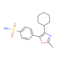 Cc1nc(C2CCCCC2)c(-c2ccc(S(N)(=O)=O)cc2)o1 ZINC000013436271