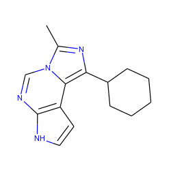 Cc1nc(C2CCCCC2)c2c3cc[nH]c3ncn12 ZINC000205551865