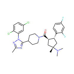 Cc1nc(C2CCN(C(=O)[C@@H]3C[C@@](C)(N(C)C)C[C@H]3c3ccc(F)cc3F)CC2)n(-c2cc(Cl)ccc2Cl)n1 ZINC000084653703